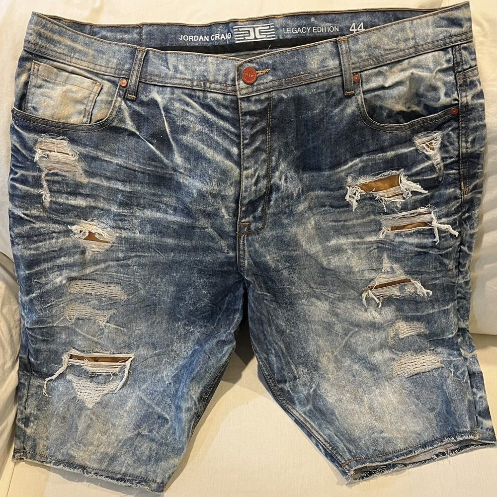 Jordan Craig Legacy Edition Shorts Flat Front Distressed Zip Cotton Blend 44